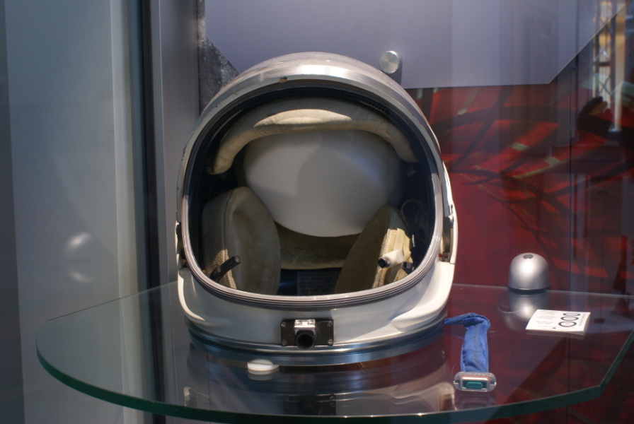 Helmet from Grissom's Gemini 3 Suit at Mitchell Indiana