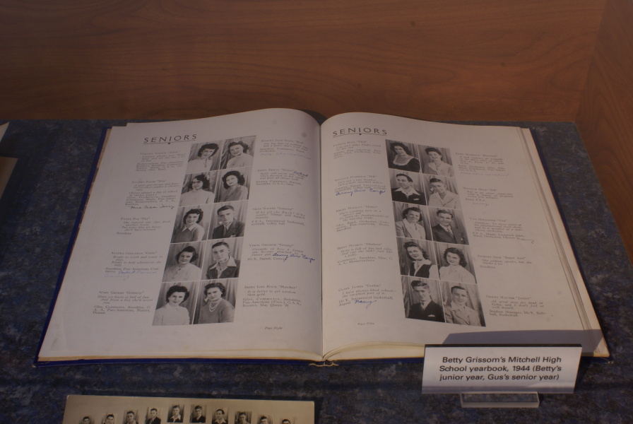 Gus Grissom's high school yearbook at Grissom Memorial in Mitchell Indiana