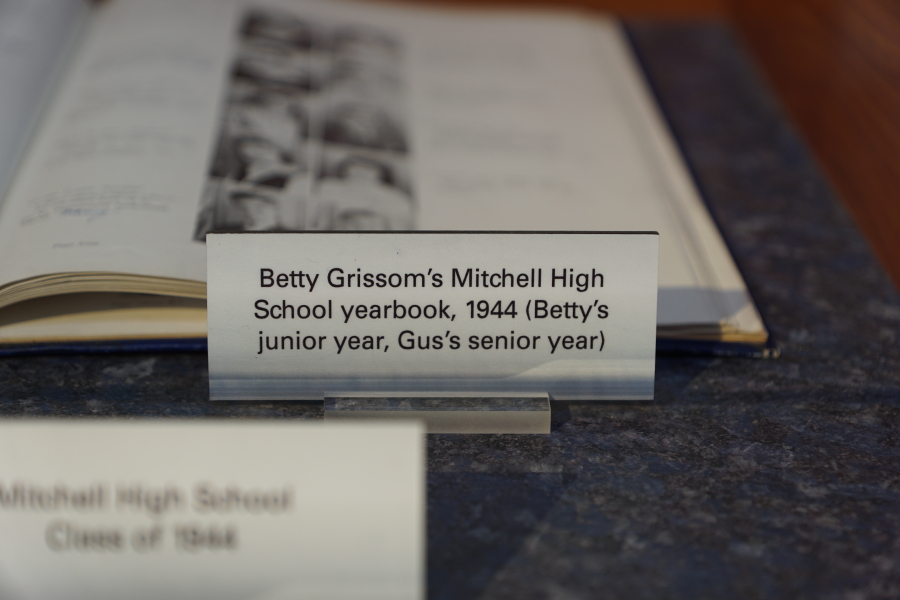 Gus Grissom's high school yearbook at Grissom Memorial in Mitchell Indiana