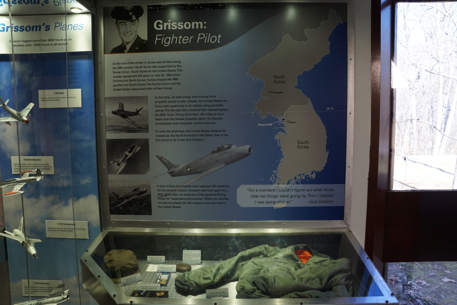 Grissom: Fighter Pilot (Korean War) exhibit in Grissom Memorial in Mitchell Indiana