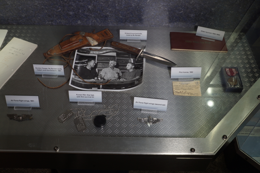 Artifacts in Grissom: Test Pilot in Grissom: Pilot exhibit in Grissom Memorial in Mitchell Indiana