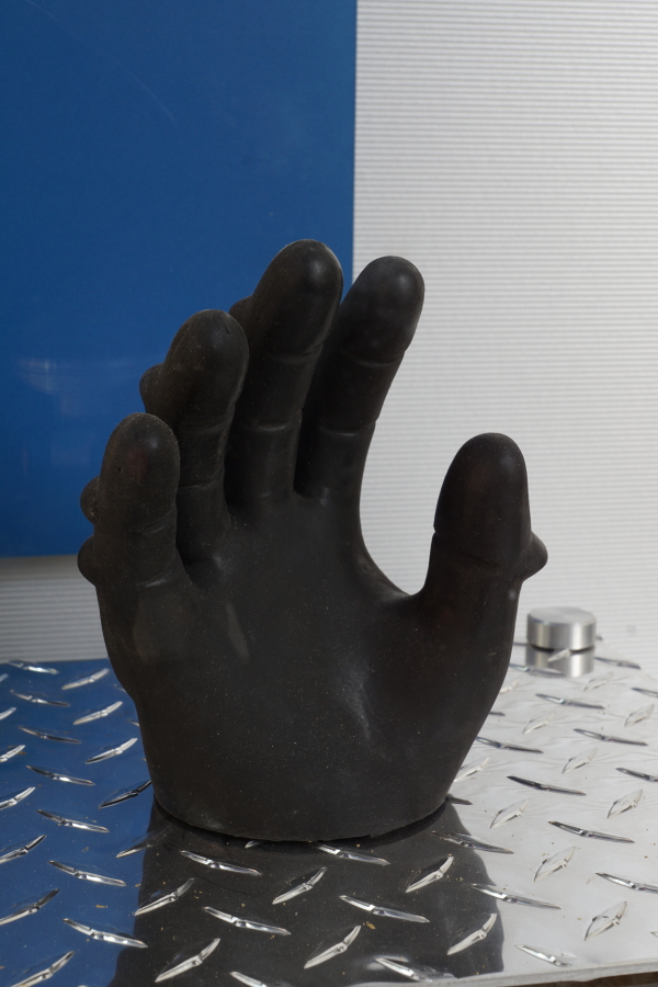 Right Apollo 1 Glove Molds in Grissom Memorial in Mitchell Indiana