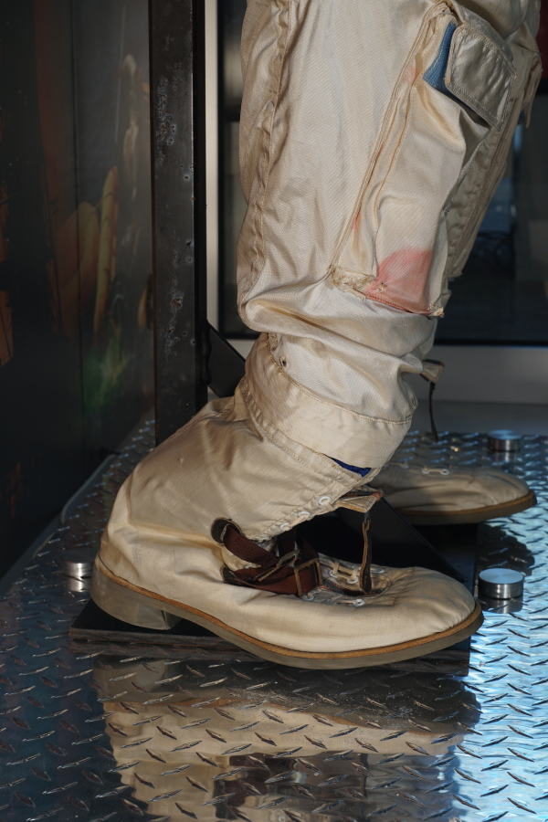 Right boot on Grissom's Gemini 3 Suit at Mitchell Indiana
