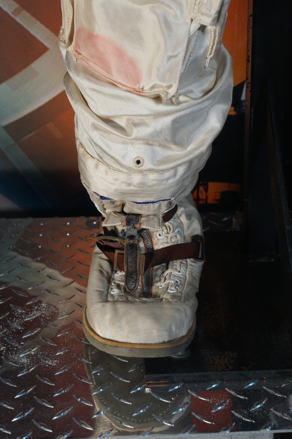 Right boot on Grissom's Gemini 3 Suit at Mitchell Indiana