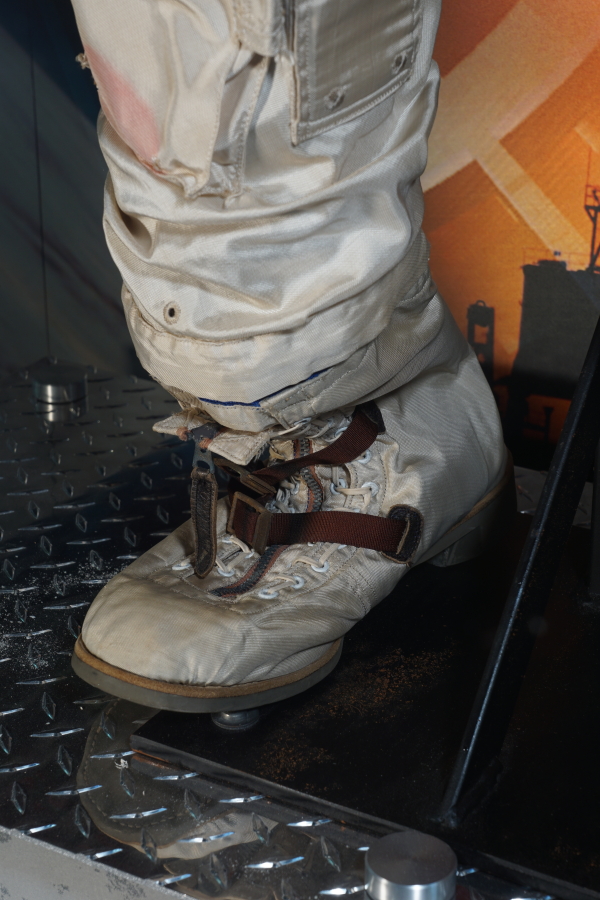 Right boot on Grissom's Gemini 3 Suit at Mitchell Indiana