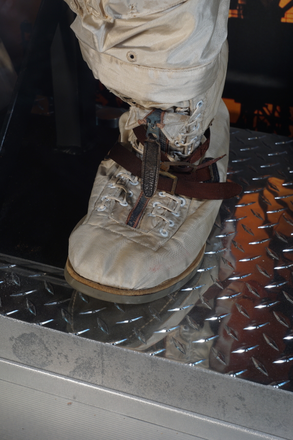 Right boot on Grissom's Gemini 3 Suit at Mitchell Indiana