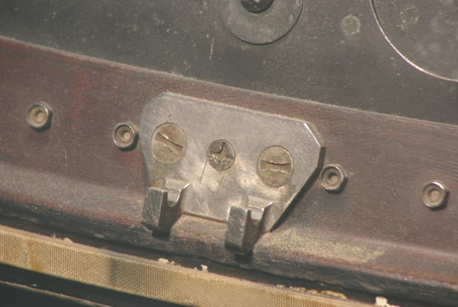 Retro-pack retention strap clip on Mercury MA-2 at Houston Museum of Natural Science