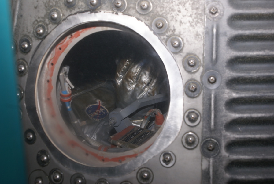 Round porthole window on Mercury MA-2 at Houston Museum of Natural Science