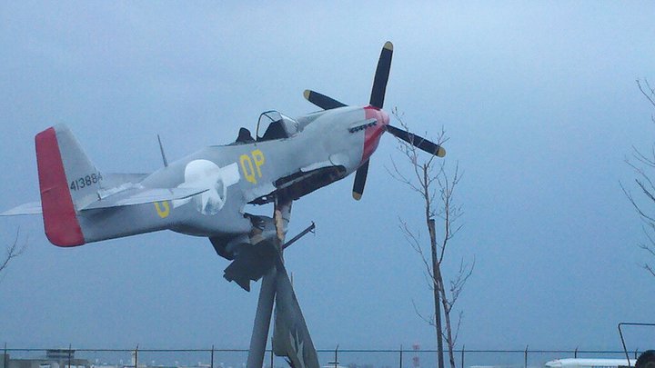 100th Bomb Group Restaurant P-51 Mustang April 2011 damage