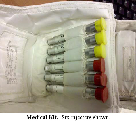 Injectors in Apollo Command Module (CM) medical kit