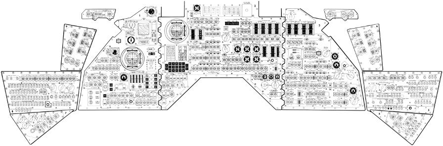 Apollo 13 Command Module CM main display console control panel