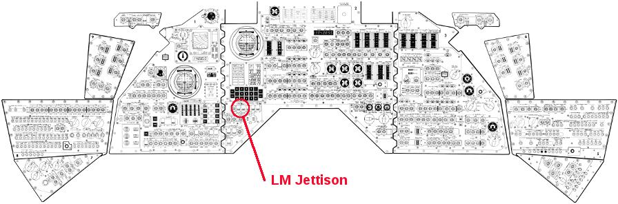 Apollo 13 Command Module CM main display console control panel LM LEM
    lunar module separation jettison switch