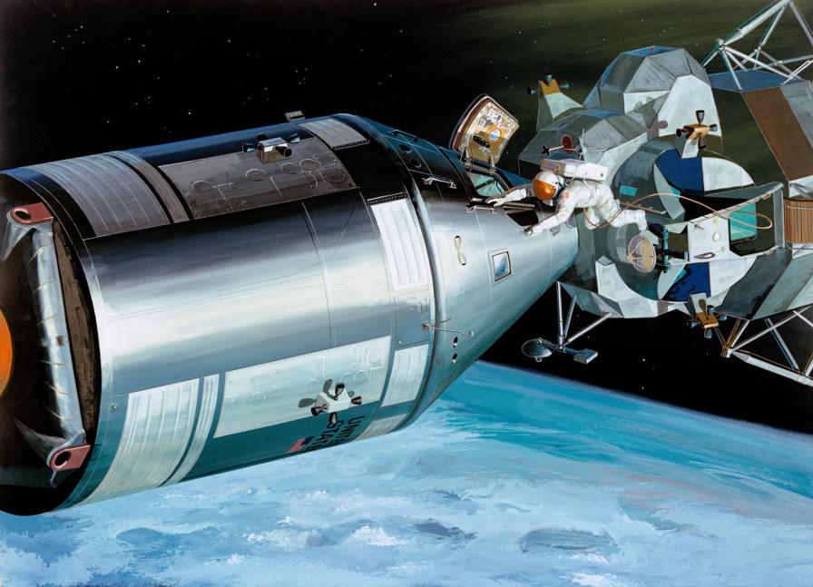 Apollo Command Module to Lunar Module CM to LM transfer EVA S69-18547