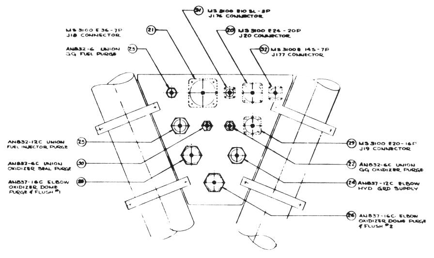 F-1 Rocket Engine interface panel, from F-1 Design Information
     (R-2823-1) dated 23 August 1961
