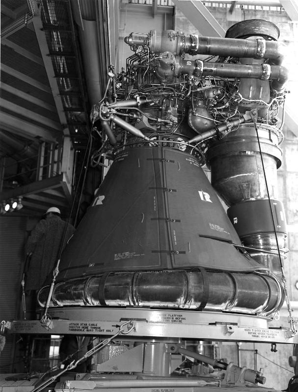 F-1 rocket engine G4049 engine vertical installer with S-IC-T