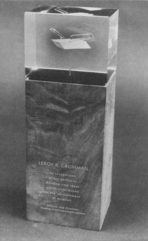 Roy Grumman's Sto-Wing paperclip eraser award