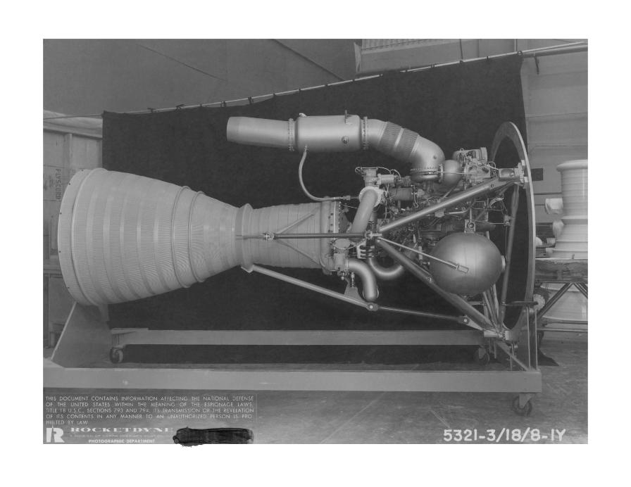 Development of the Rocket Engine for the Jupiter Missile S-3D engine on dolly