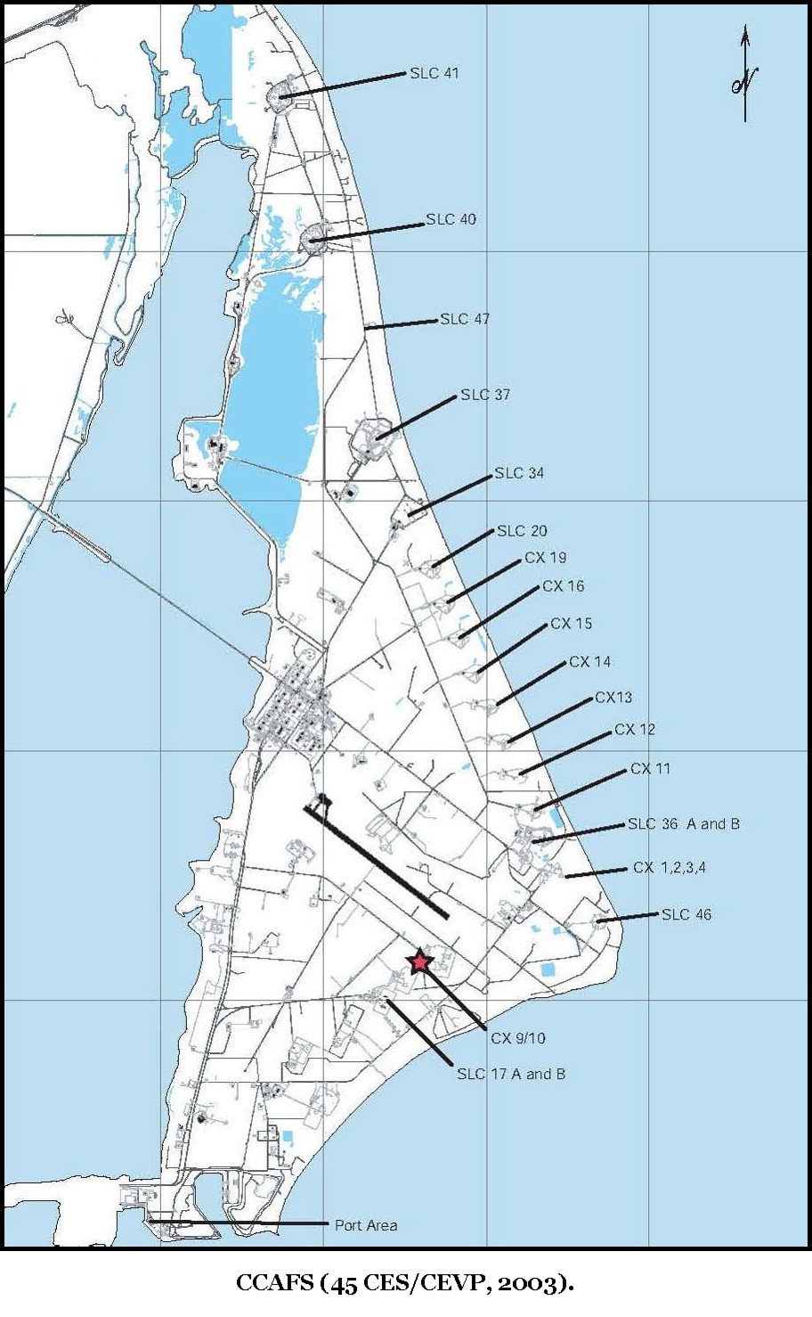 Map Of Launch Pads At Cape Canaveral Cape Canaveral Air Force Station Maps