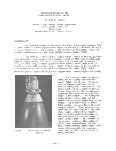 Lunar Module descent engine