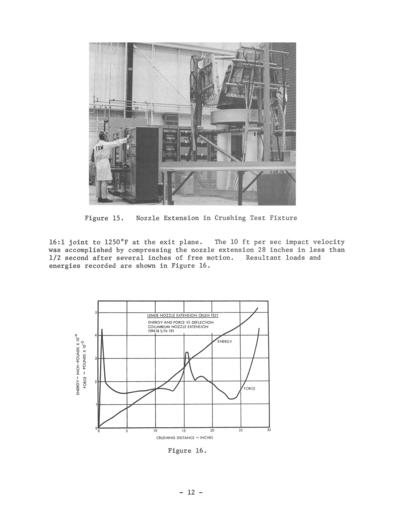 Lunar Module Descent Engine nozzle extension in crushing test
	  fixture