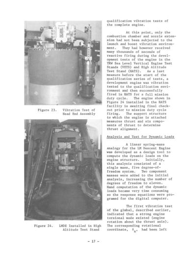 Lunar Module Descent Engine installed in high altitude test stand