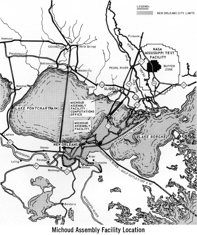 Michoud Assembly Facility Michoud Operations location map