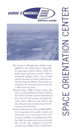Marshall Space Flight Center MSFC Space Orientation Center aerial
	  overview