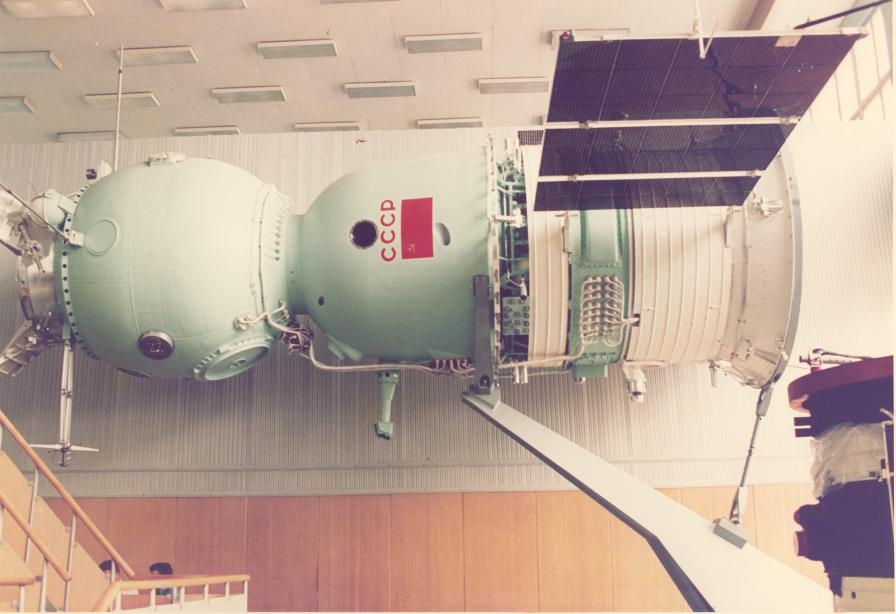 Soyuz from Apollo-Soyuz Test Project (ASTP) mockup at the Paris Air
	Show relocated to cosmonaut training center in Star City