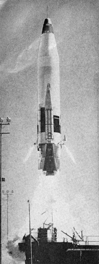 Atlas A launch with LR-101 vernier engines produced at Rocketdyne Neosho Missouri