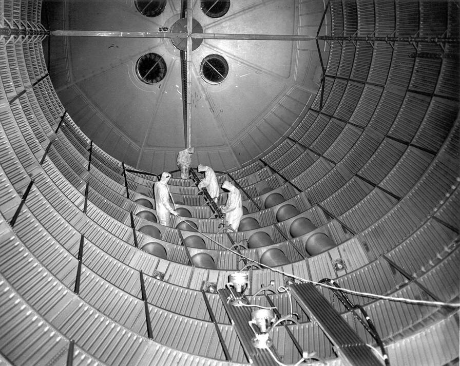 Saturn V S-IC first stage liquid oxygen LOX tank interior
