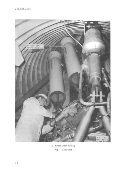 Saturn V S-IC retro motors under engine fairing