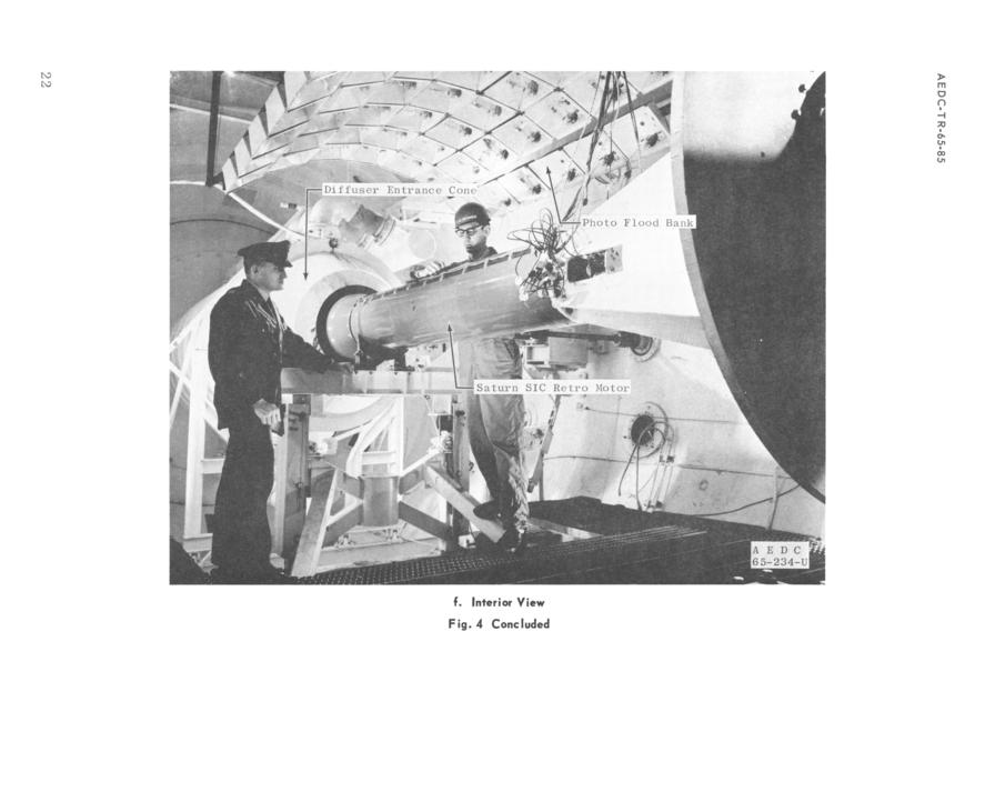 Saturn V S-IC retro motor AEDC propulsion engine test cell
	      J-5 interior view