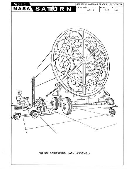 Handling, Transporting, and Erection Instructions
          Saturn S-1 Stage, SA-1 transporter dolly jacking assembly