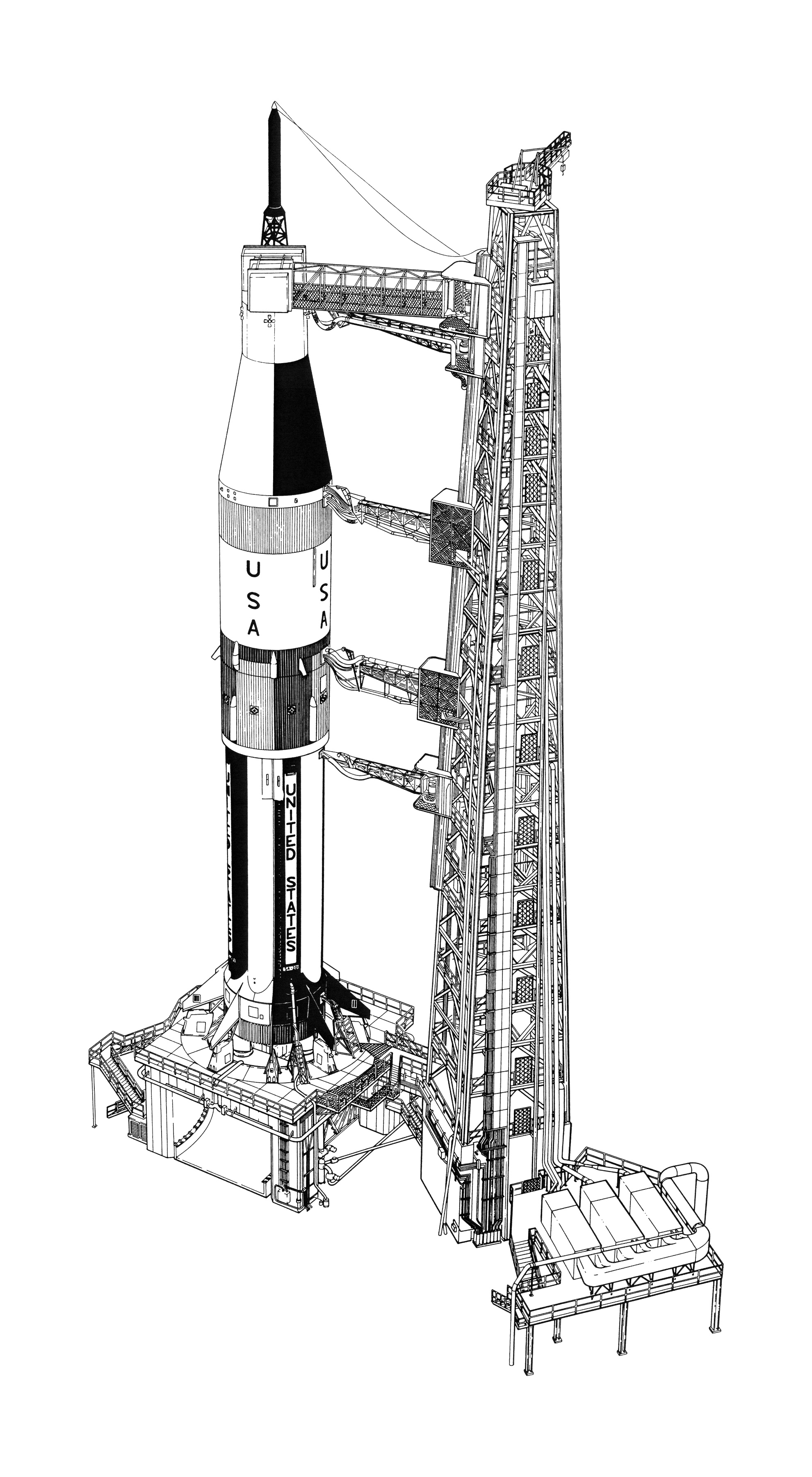 Saturn V Rocket Sheets Coloring Pages