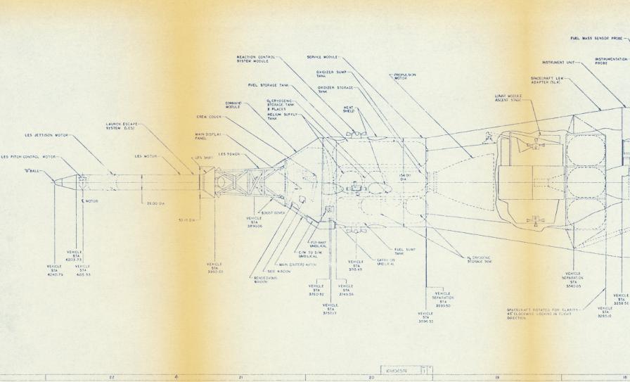 Apollo 8 spacecraft from AS-503 Inboard Profile (Drawing 10M04574)