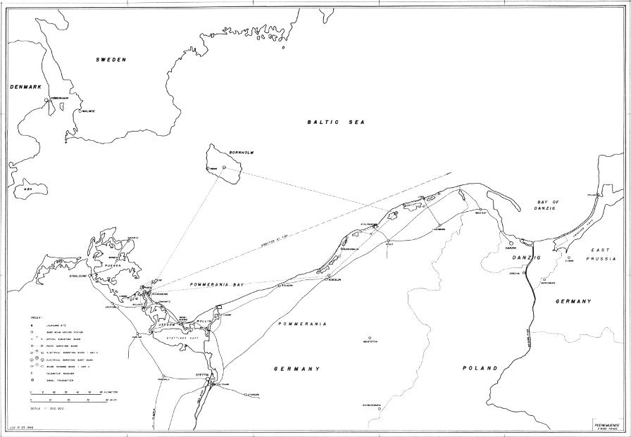 map of Peenemunde German Rocketry Research Center and Proving Ground on the Usedom peninsula