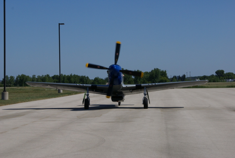 P-51 Petie 2nd In Flight - arriving at airpot