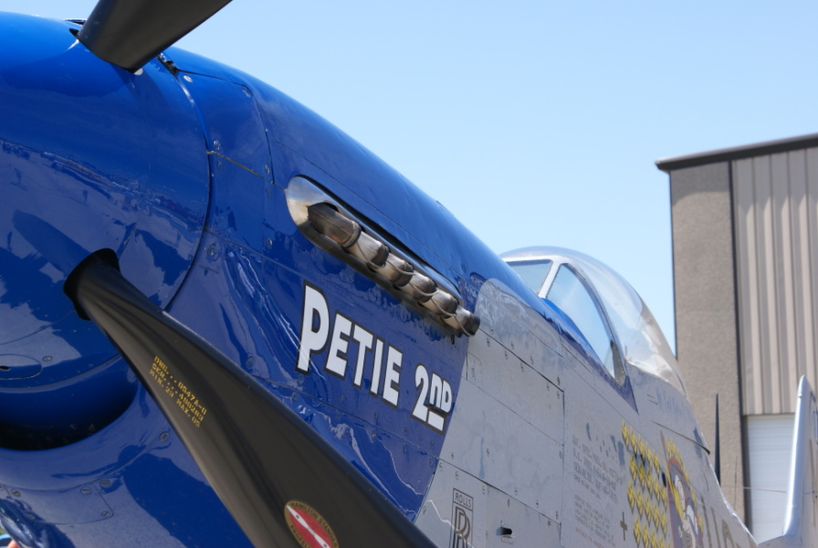 P-51 Petie 2nd exhaust stubs and "Petie 2nd" nose art