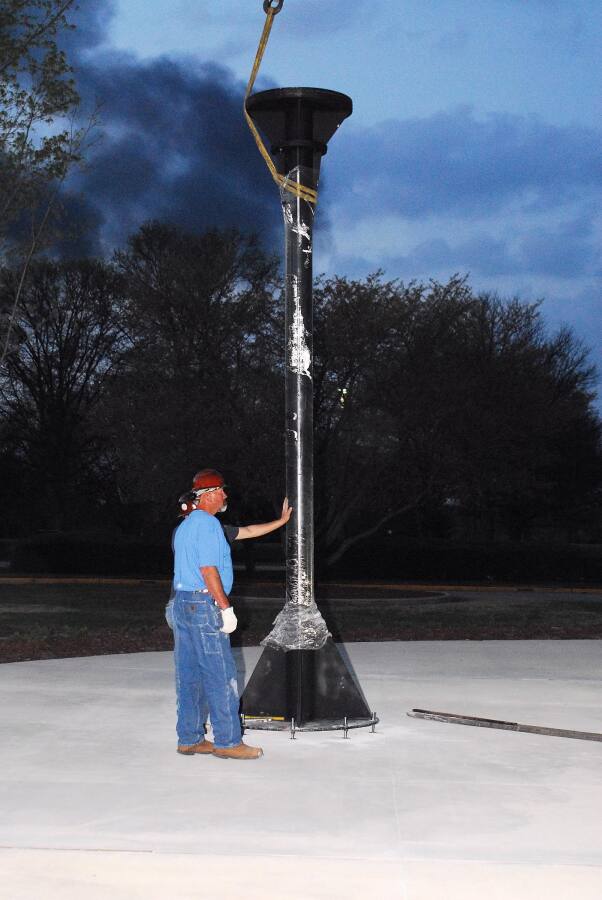 Building 4200 Engines Throat Support Installation (April 8, 2008) at Marshall Space Flight Center Engine Displays