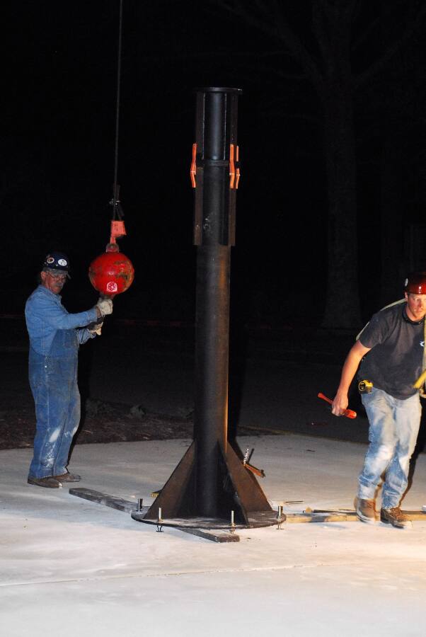 Building 4200 Engines Throat Support Installation (April 8, 2008) at Marshall Space Flight Center Engine Displays