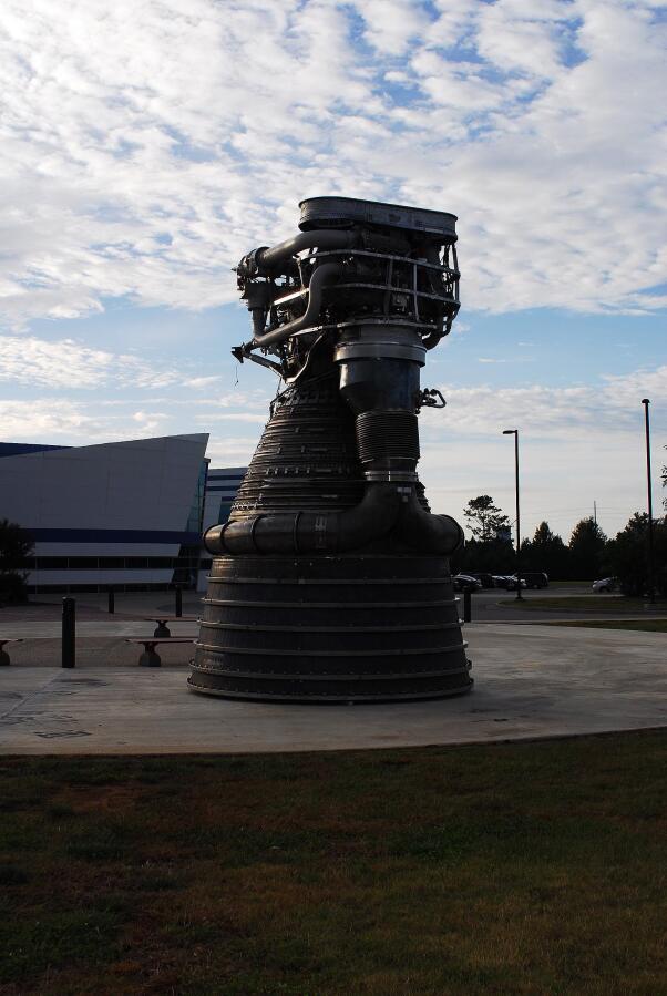 F-1 rocket engine the day after installation during F-4023 Installation at Building 4205 (October 21, 2009) at Marshall Space Flight Center Engine Displays
