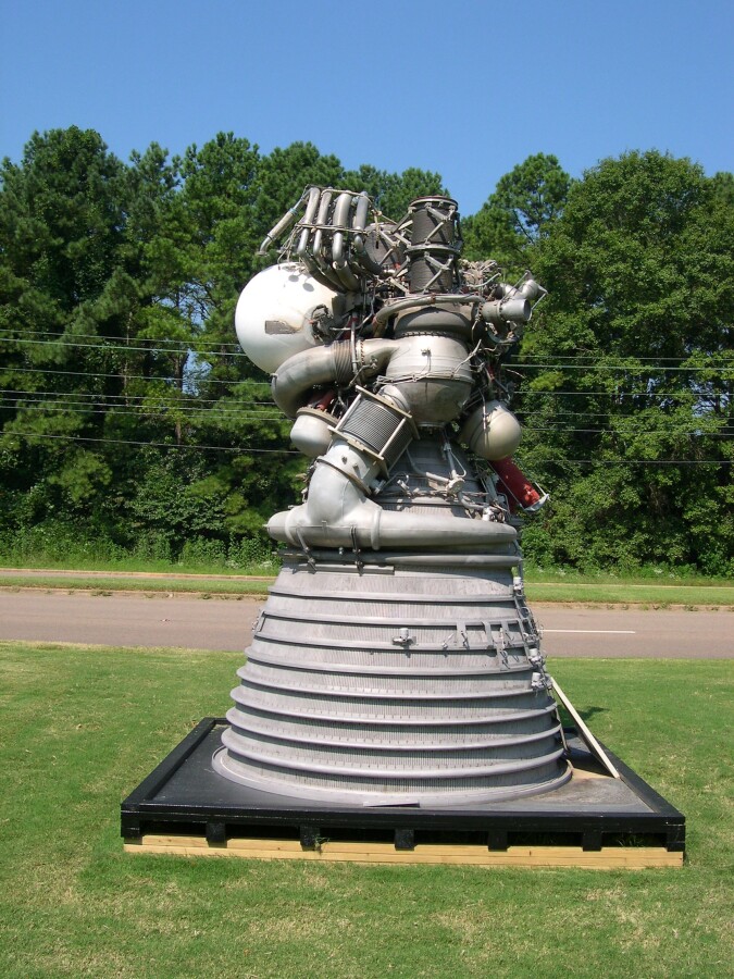 J-2 rocket engine in Earlier Building 4200 Engine Display at Marshall Space Flight Center Engine Displays