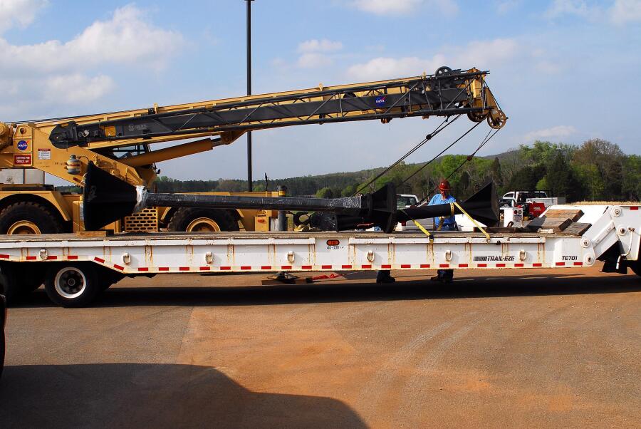 Building 4200 Engines Throat Support Installation (April 8, 2008) at Marshall Space Flight Center Engine Displays