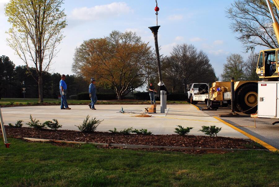 Building 4200 Engines Throat Support Installation (April 8, 2008) at Marshall Space Flight Center Engine Displays