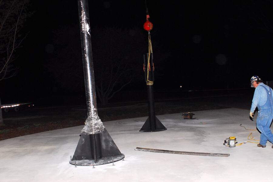 Building 4200 Engines Throat Support Installation (April 8, 2008) at Marshall Space Flight Center Engine Displays