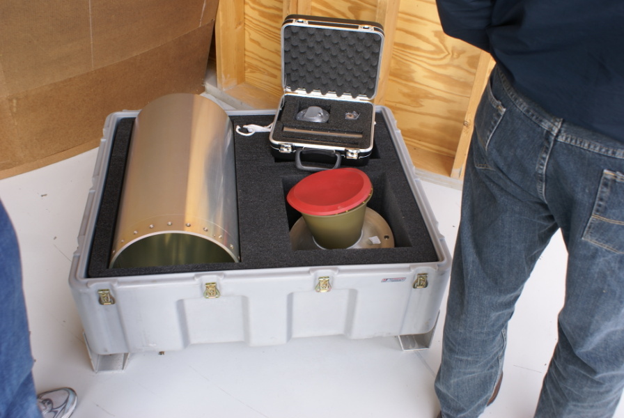 Boost separation motor in Ares I Upper Stage Mockup at Marshall Space Flight Center