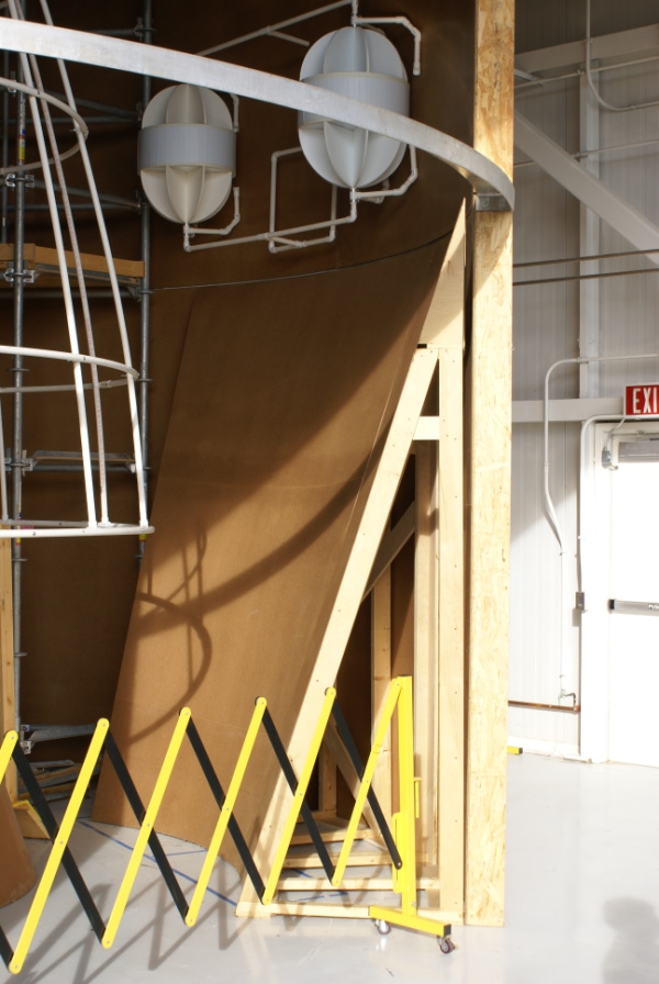 Interior of interstage in Ares I Upper Stage Mockup at Marshall Space Flight Center