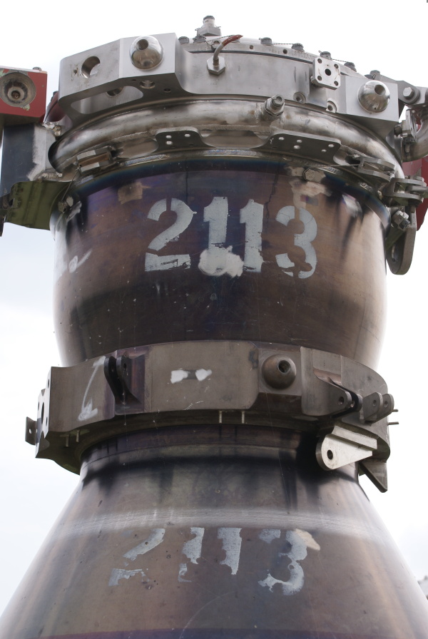 J-2113 thrust chamber serial number on J-2 Engine Thrust Chamber J-2111 at Marshall Space Flight Center