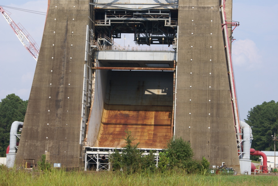 Flame deflector on S-IC Test Stand at Marshall Space Flight Center