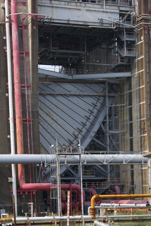 Flame deflector on S-IC Test Stand at Marshall Space Flight Center